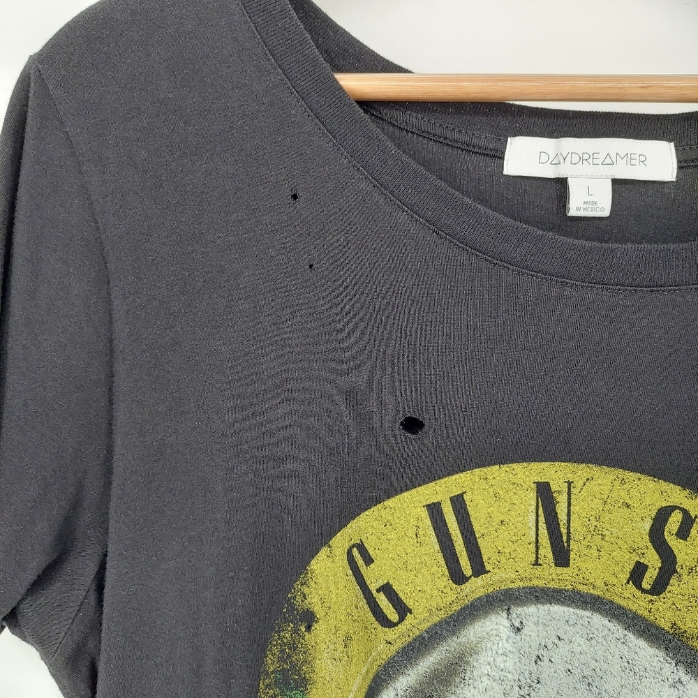 Daydreamer Guns N Roses Distressed Black T-shirt, Sz L - Picture 4 of 11